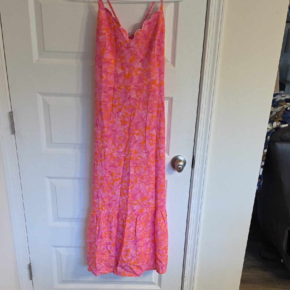 Cupshe Pink and Orange Floral Dress